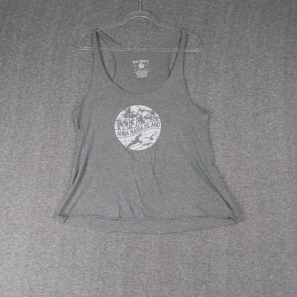 MV SPORT WOMENS GRAY ANNA MARIA ISLAND SLEEVELESS TANK TOP SIZE XL